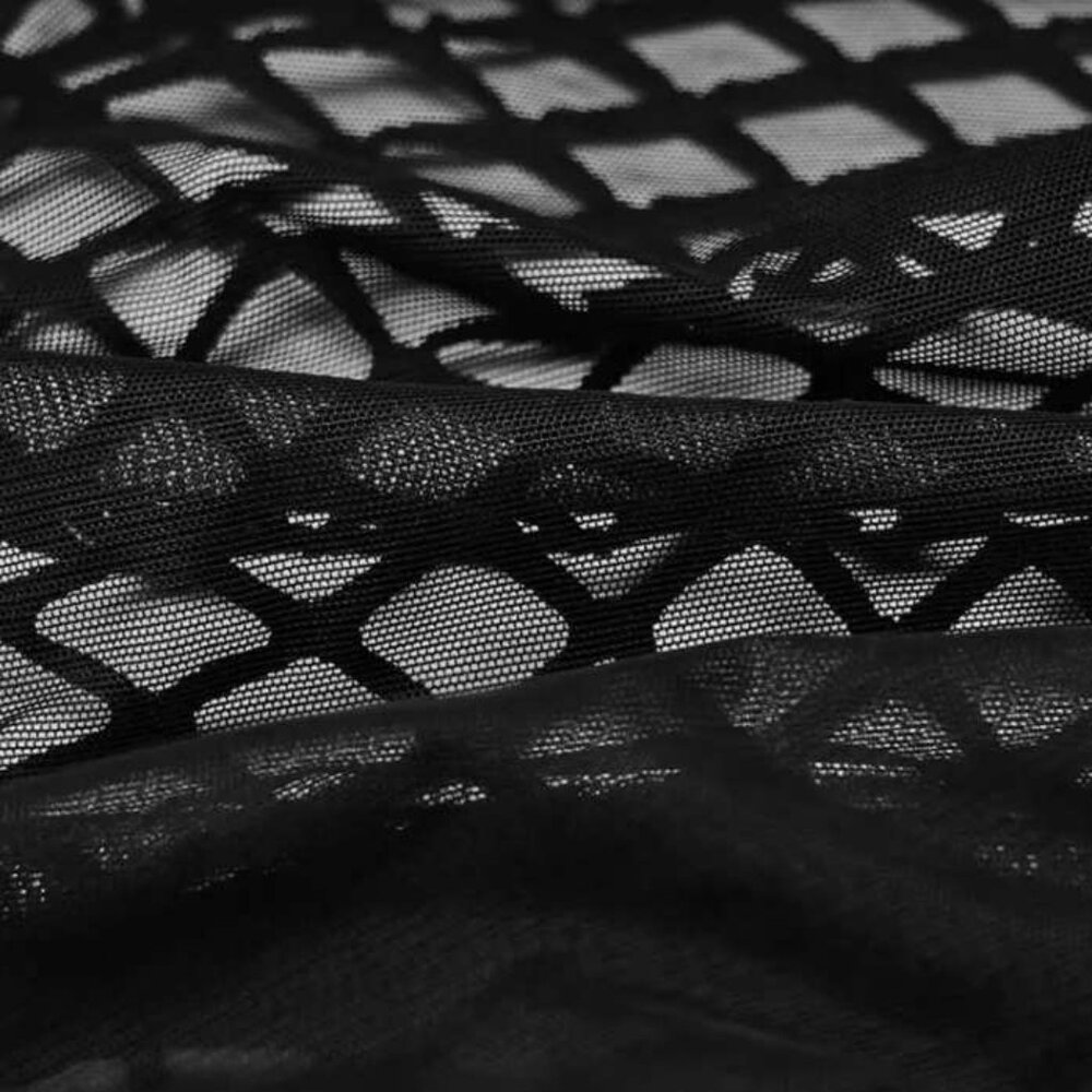 Black Mesh Hooded Women's Top - Picture 10 of 12